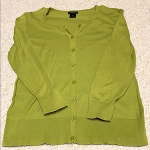 Green Ann Taylor 3/4 sleeve cardigan